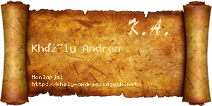Khély Andrea névjegykártya